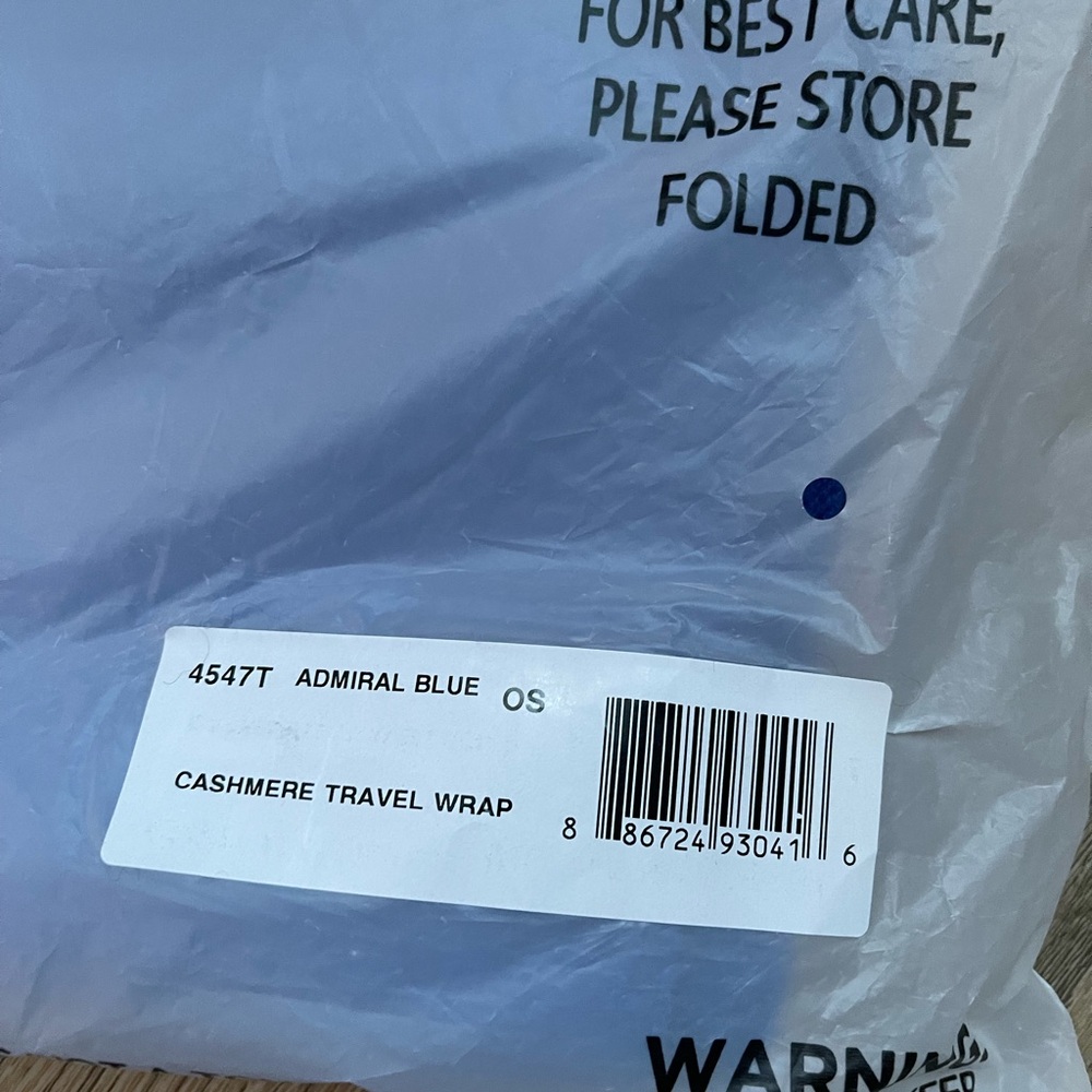 White + Warren Admiral Blue Cashmere Travel Wrap 4547T - Picture 4 of 4